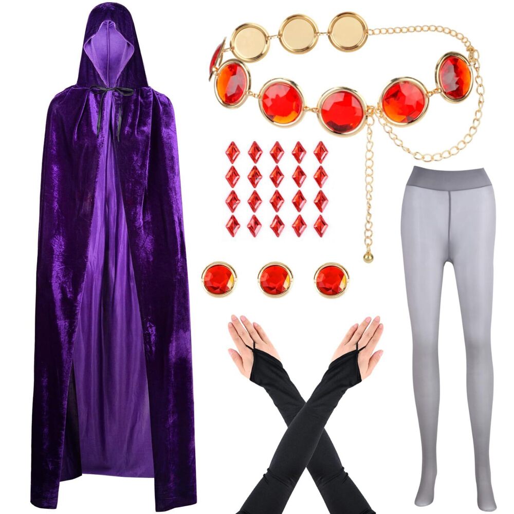4322 Halloween Cosplay Costume Set Include Velvet Cloak Waist Belt